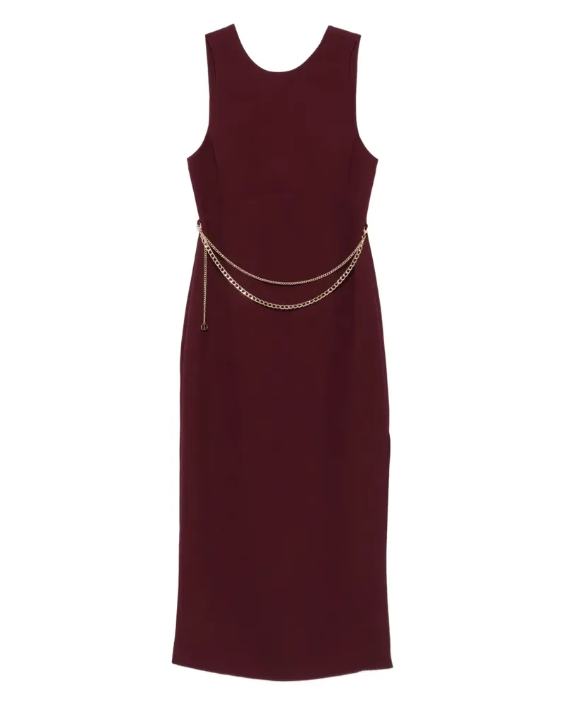 Twin-Set Midikleid mit Zierkette - Rot Rot