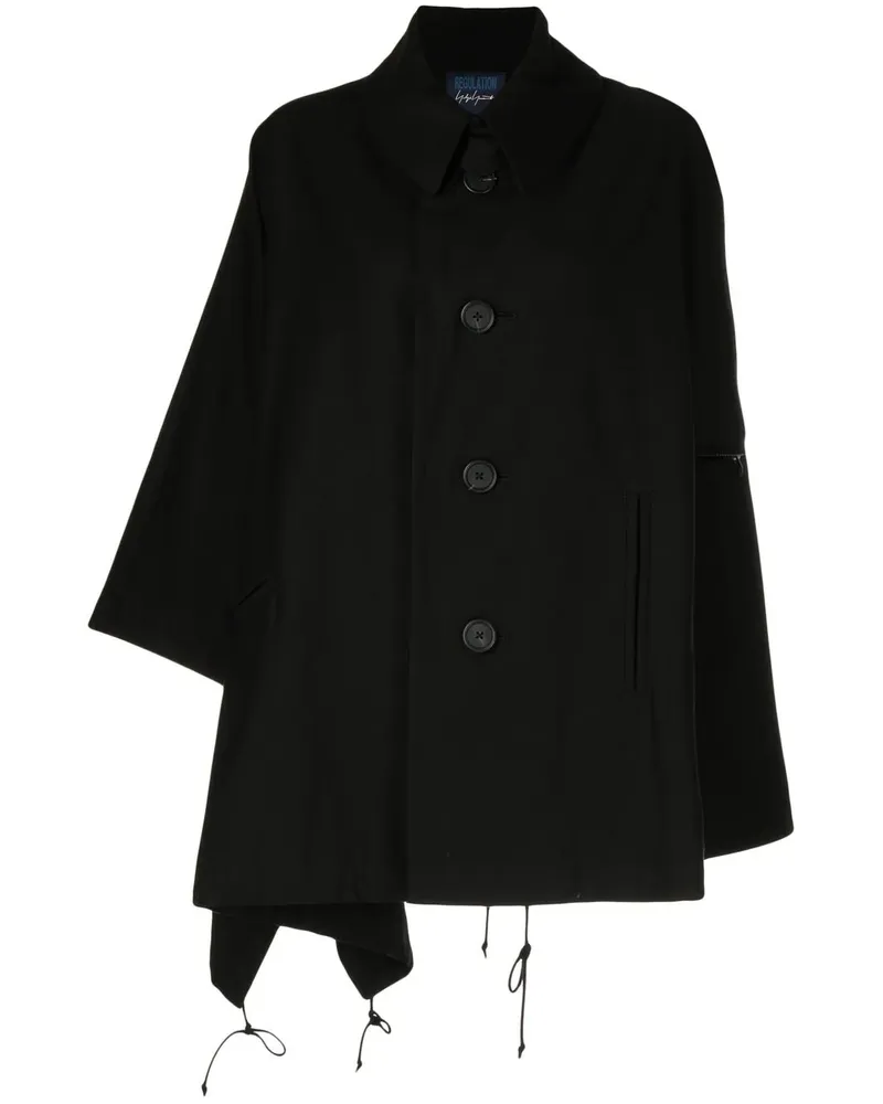 Yohji Yamamoto Geknöpftes Cape - Schwarz Schwarz