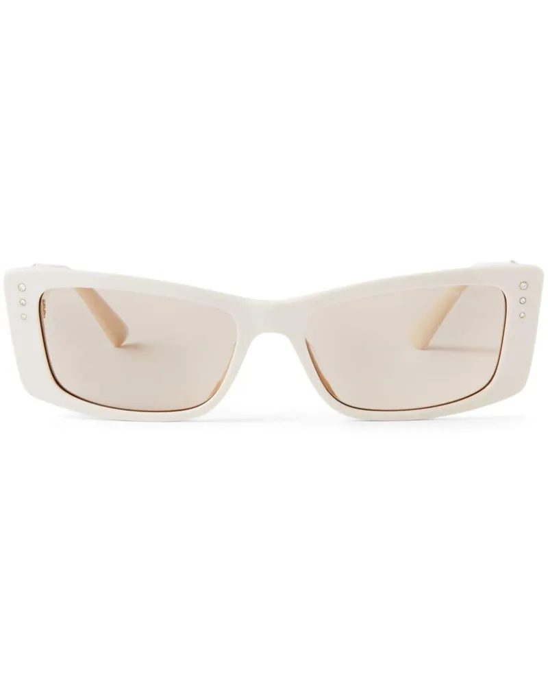 Jimmy Choo Lexy Sonnenbrille mit eckigem Gestell - Weiß Weiß