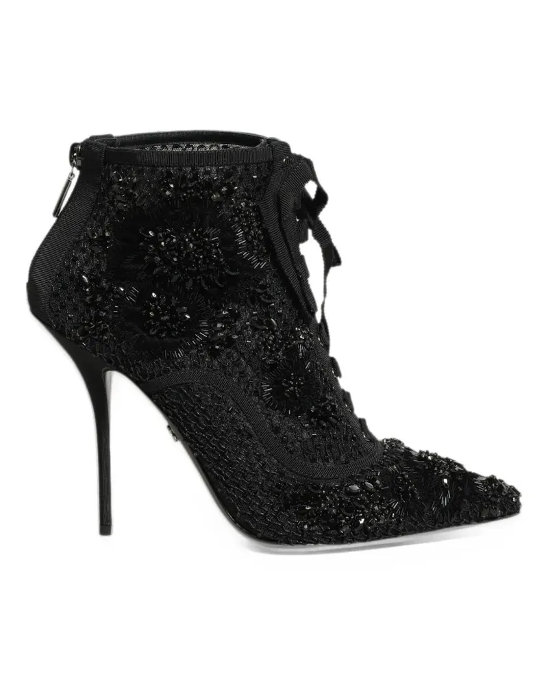 Dolce & Gabbana embellished mesh ankle boots - Schwarz Schwarz