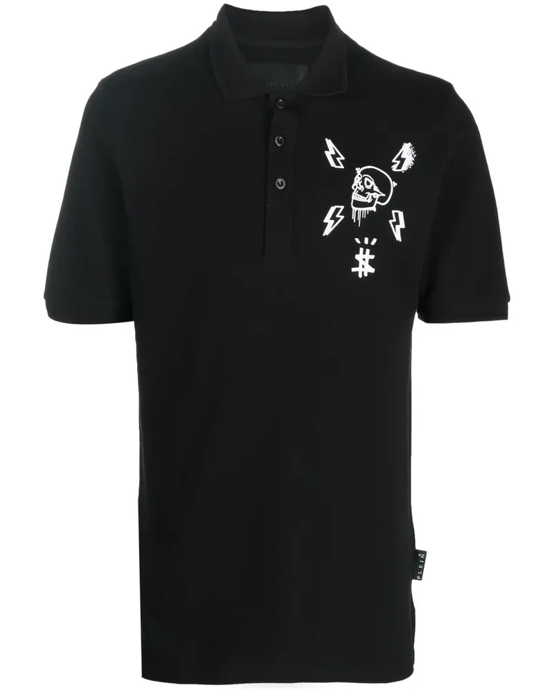 Philipp Plein Poloshirt mit Totenkopf-Print - Schwarz Schwarz