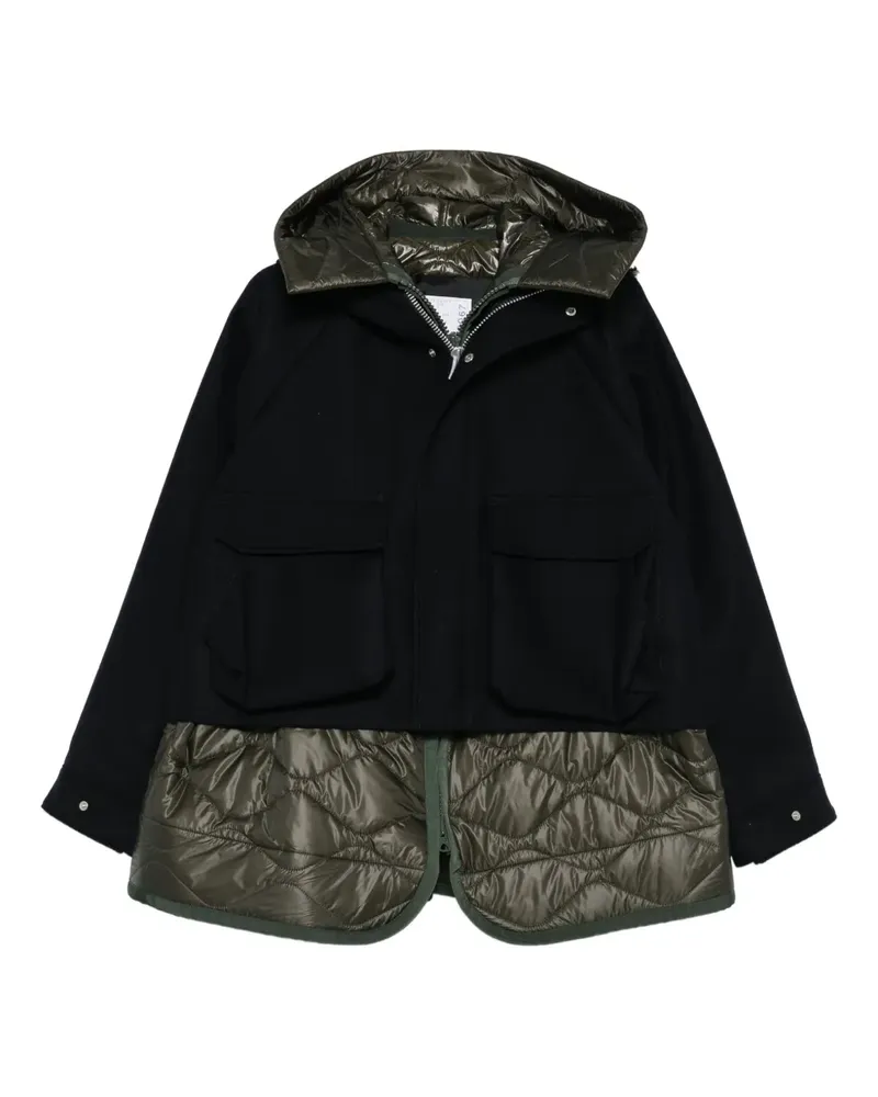 Sacai hooded quilted-panel jacket - Blau Blau