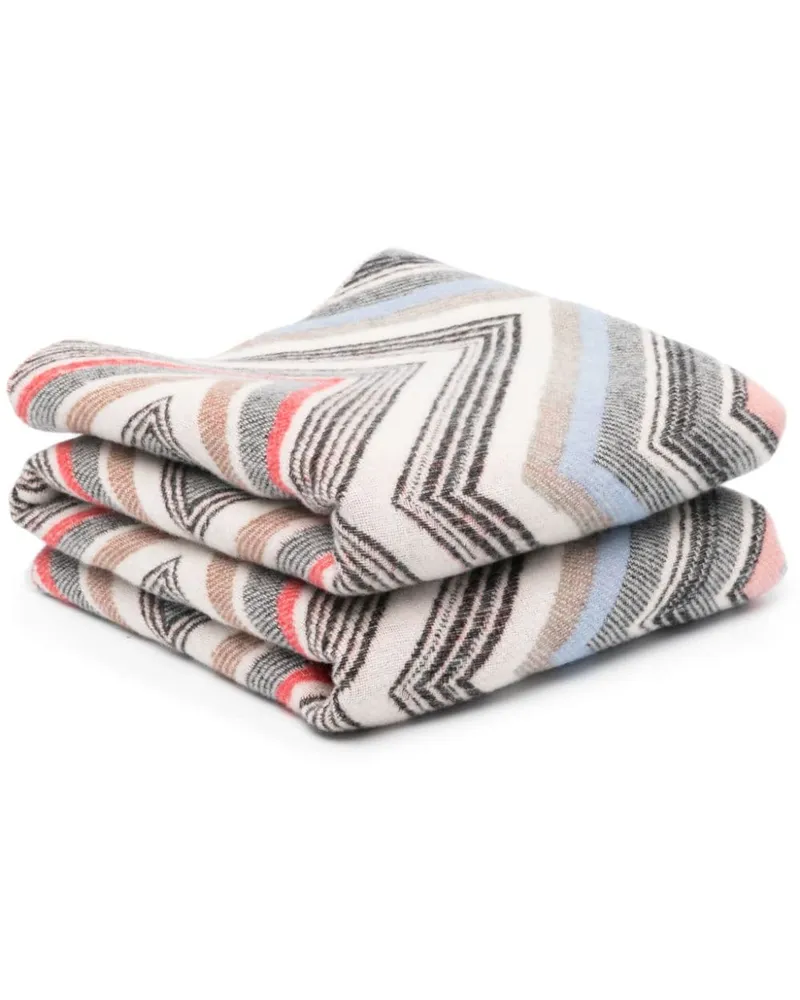 Missoni Home Gestrickte Decke mit Zickzackmuster - Blau Blau
