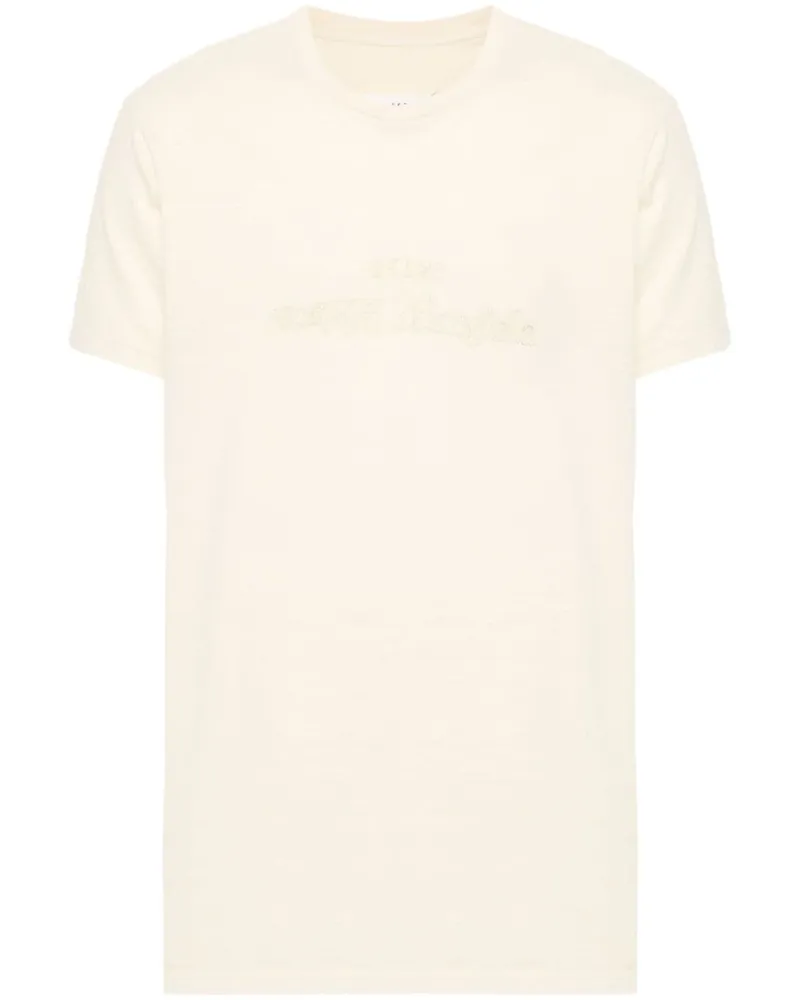 Maison Margiela T-Shirt mit Logo-Stickerei - Gelb Gelb