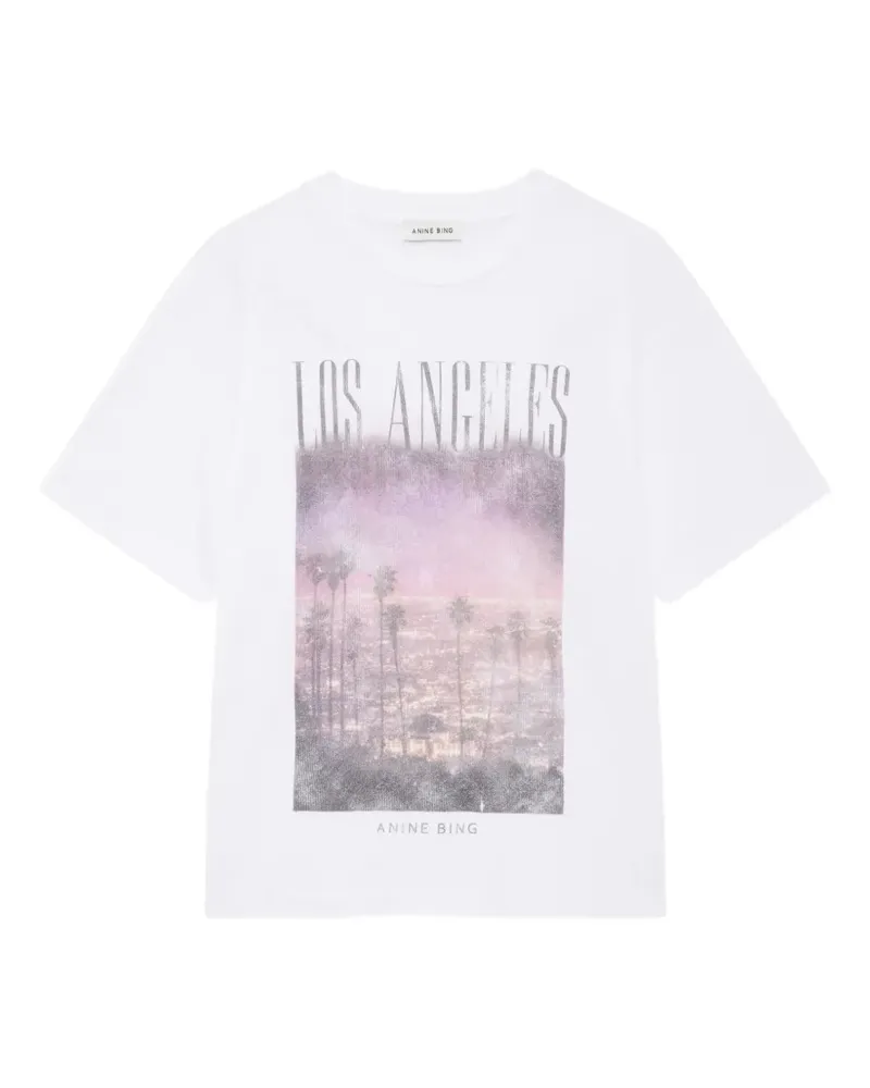 Anine Bing Cade tee Los Angeles - white - Weiß Weiß