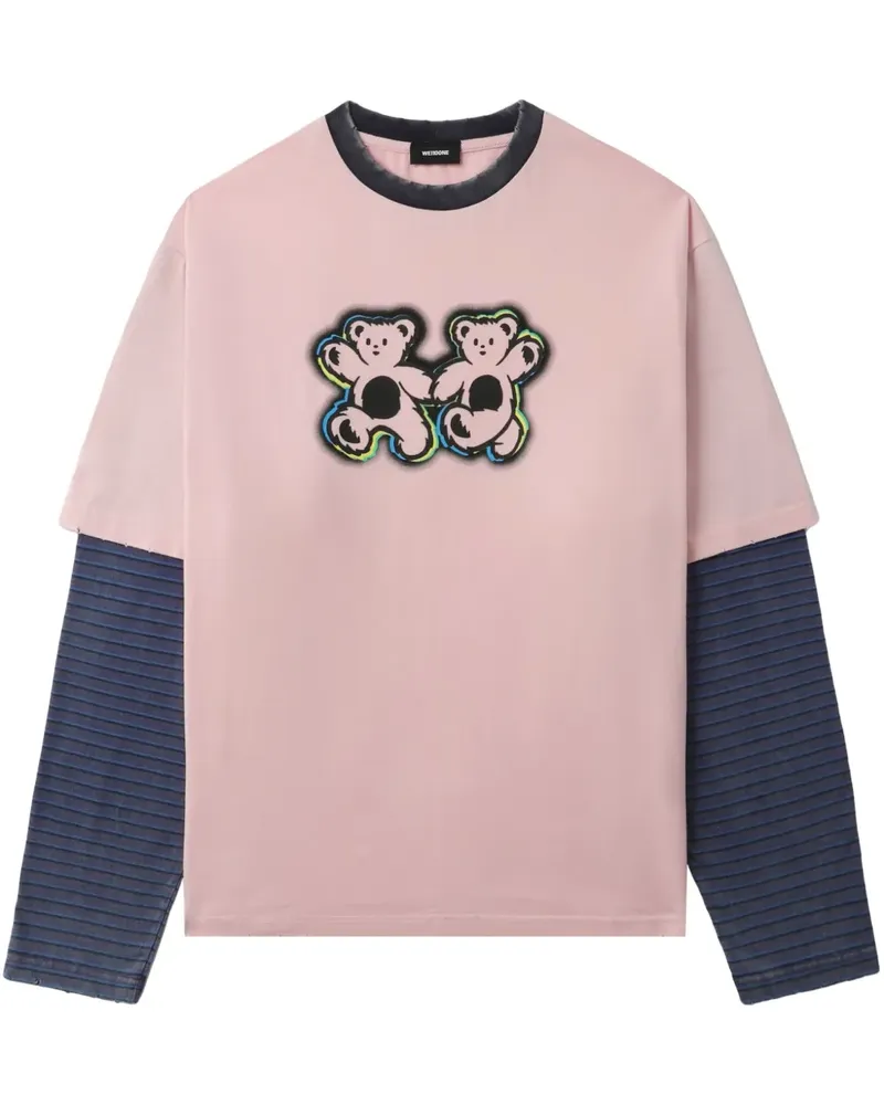 WE 11 DONE T-Shirt mit grafischem Print - Rosa Rosa