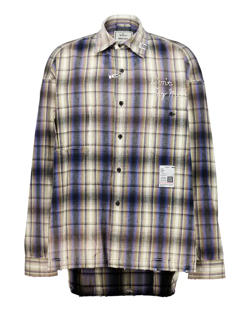 MIHARAYASUHIRO check cotton shirt - Nude Nude