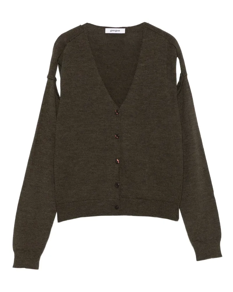 GIMAGUAS Geknöpfter Cardigan mit Schulterdetail - Braun Braun