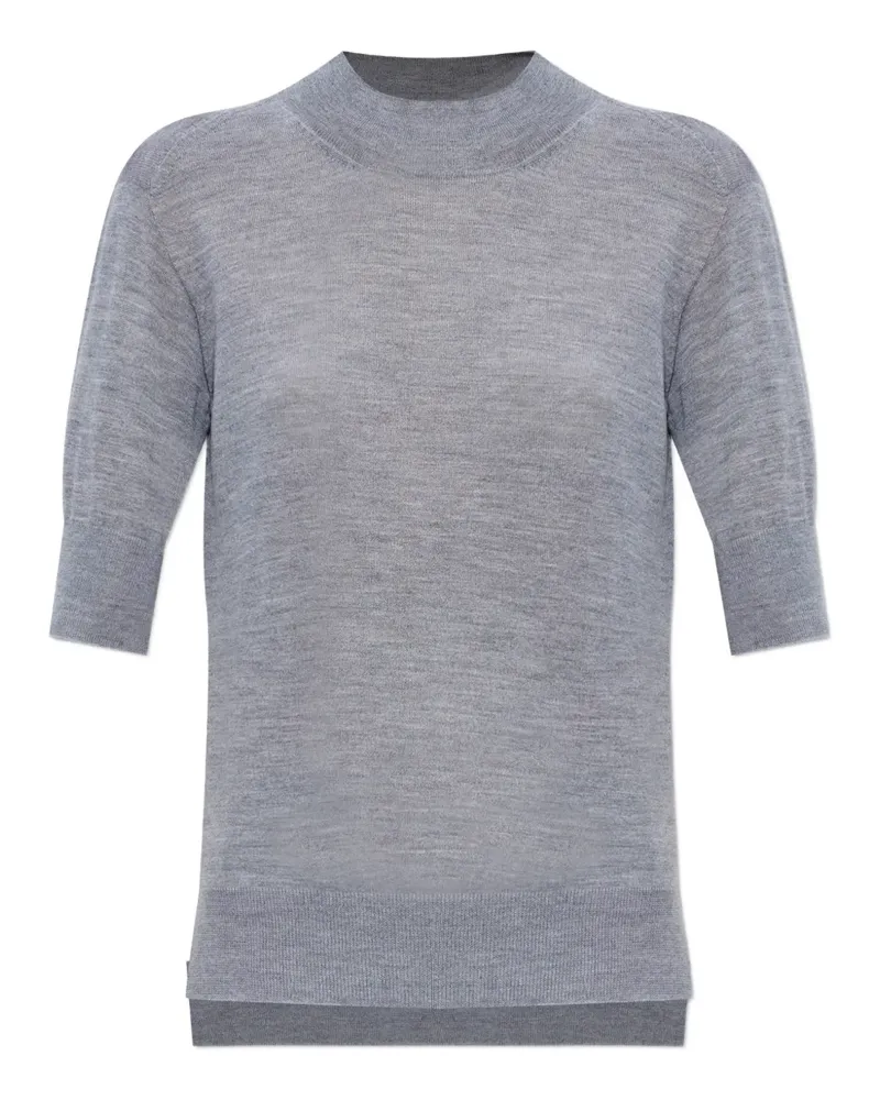 Jil Sander Fein gestricktes T-Shirt - Grau Grau
