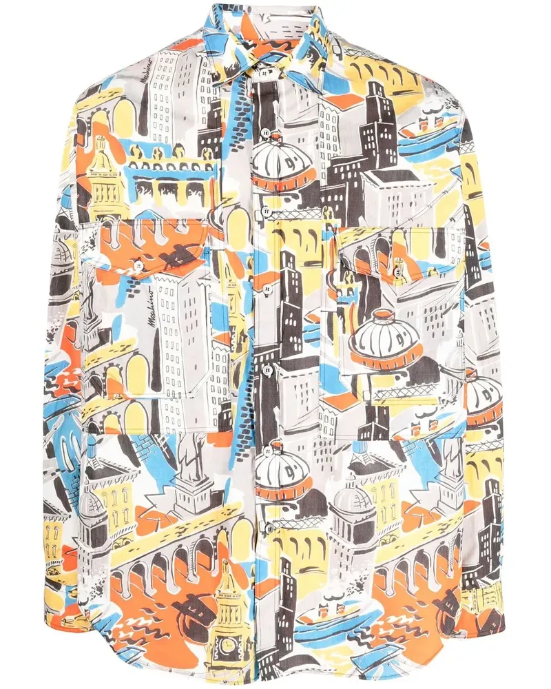 Moschino Hemd mit grafischem Print - Grau Grau