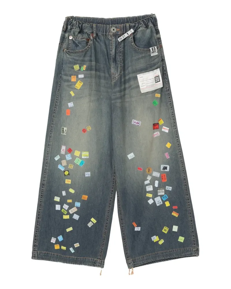 MIHARAYASUHIRO Jeans mit Print und Preisschild - Blau Blau