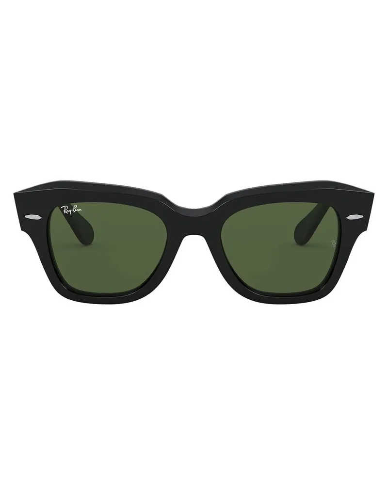 Ray Ban Eckige State Street Sonnenbrille - Schwarz Schwarz