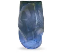 Meteorite Vase aus Glas - Blau