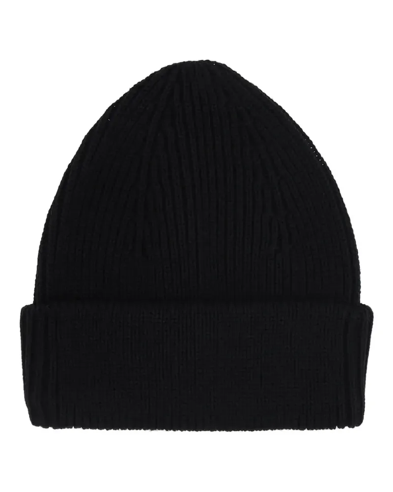 Roberto Collina Gerippte Beanie - Schwarz Schwarz