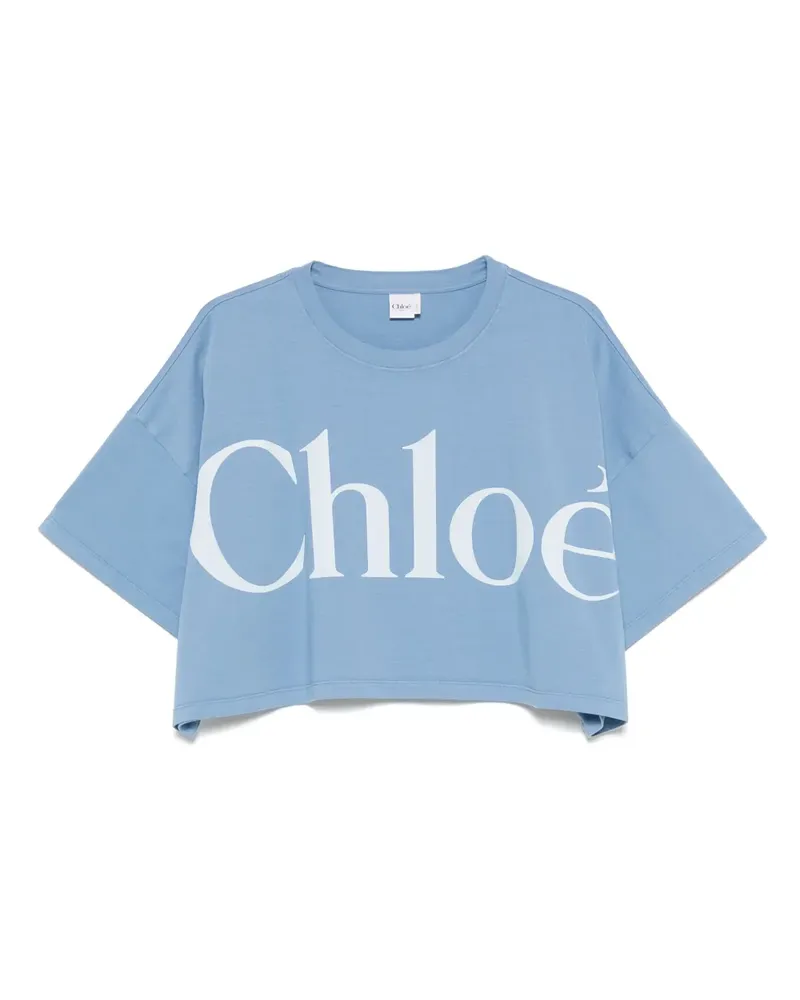 Chloé T-Shirt mit Logo-Print - Blau Blau