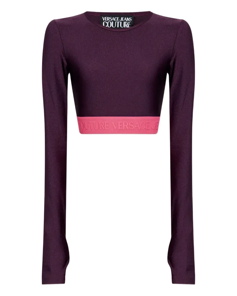 Versace Jeans Langarmshirt mit Logo-Band - Violett Violett