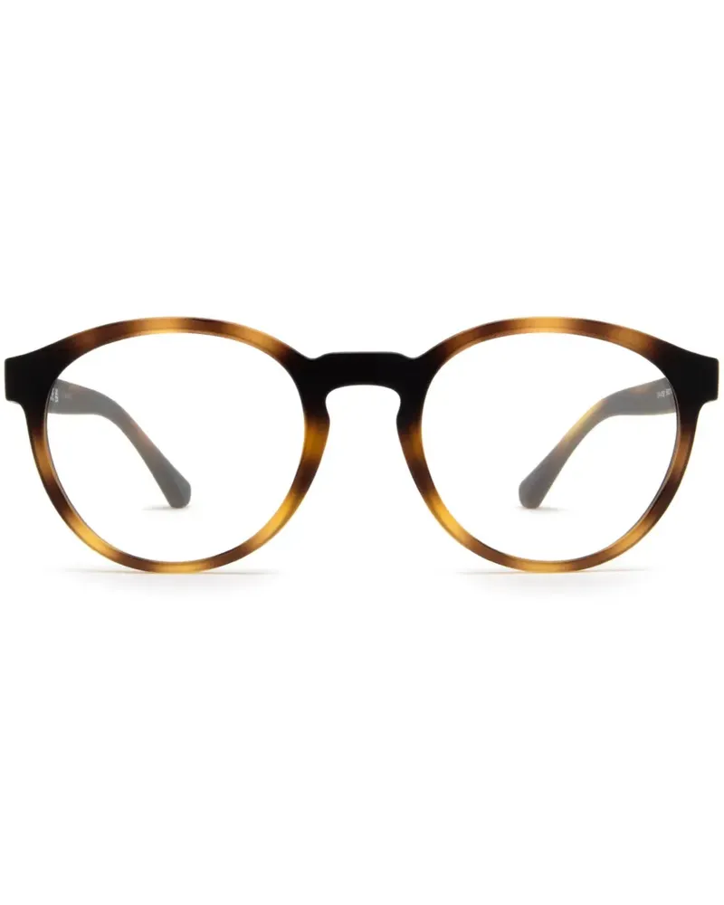 Emporio Armani Runde Sonnenbrille in Schildpattoptik - Braun Braun