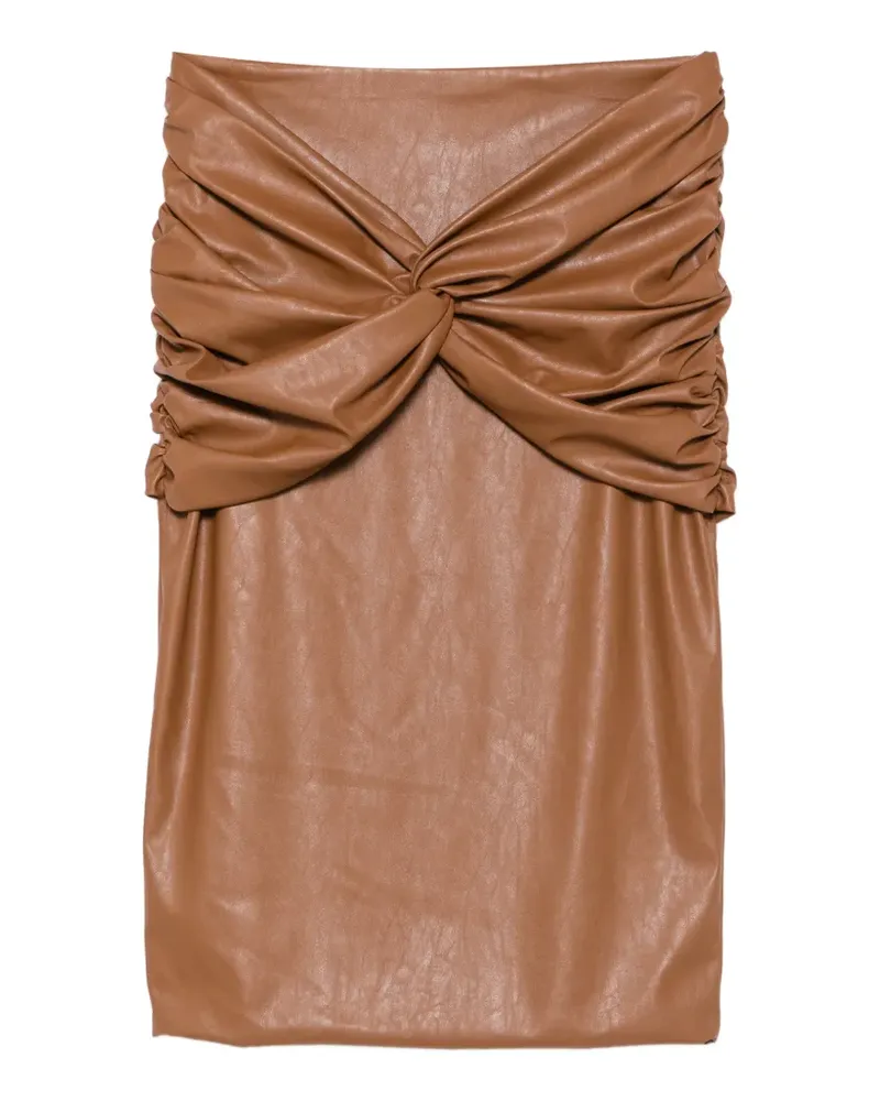 Elisabetta Franchi Midirock mit Twist-Detail - Braun Braun