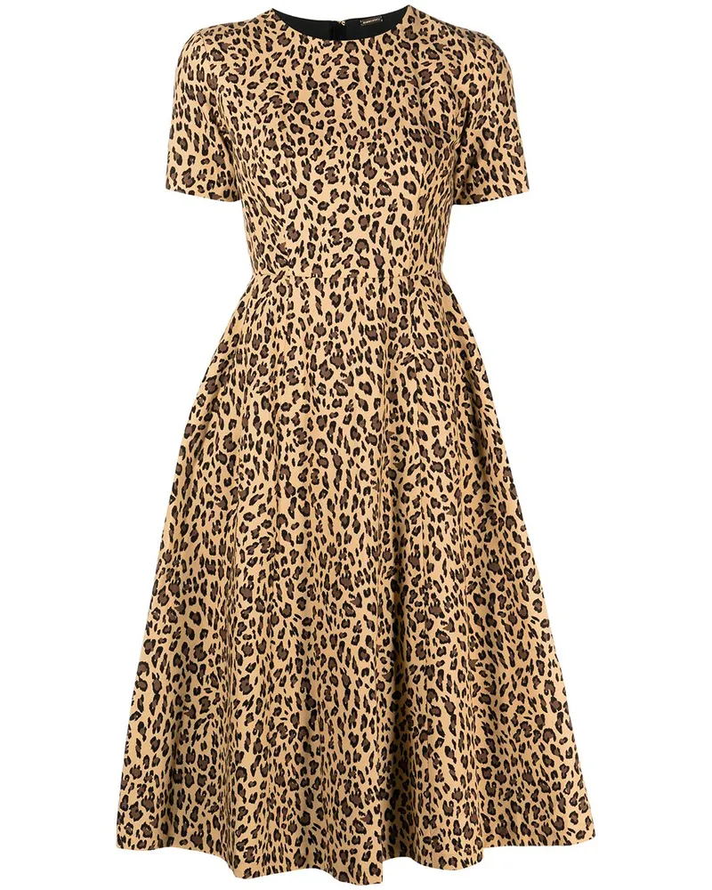 Adam Lippes Kleid mit Animal-Print Schwarz