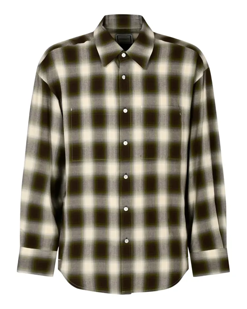 Wooyoungmi check-pattern logo-print shirt - Grün Grün