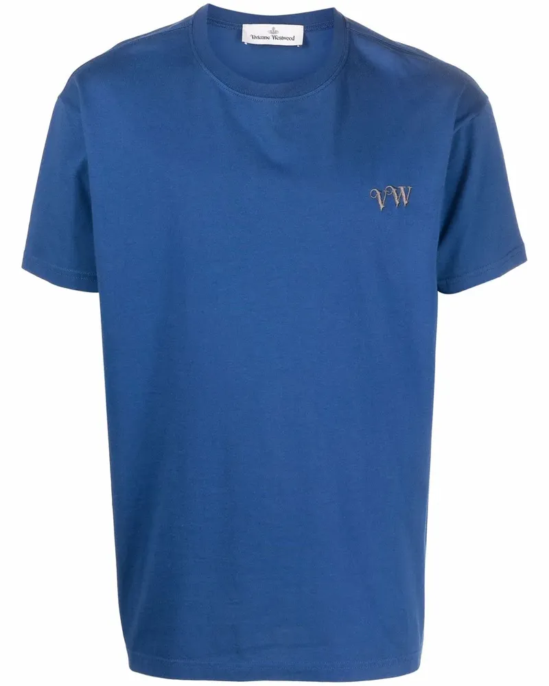 Vivienne Westwood Besticktes T-Shirt aus Bio-Baumwolle - Blau Blau