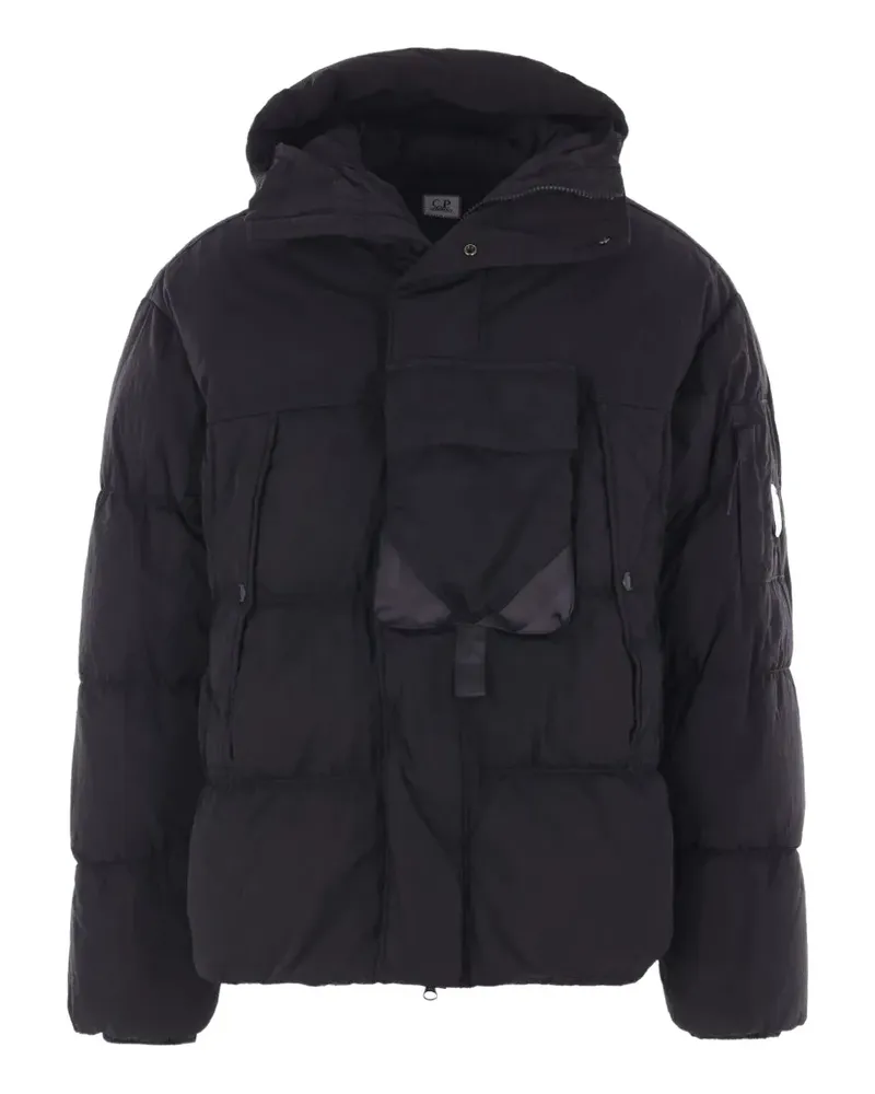 C.P. Company lens-detail padded jacket - Schwarz Schwarz