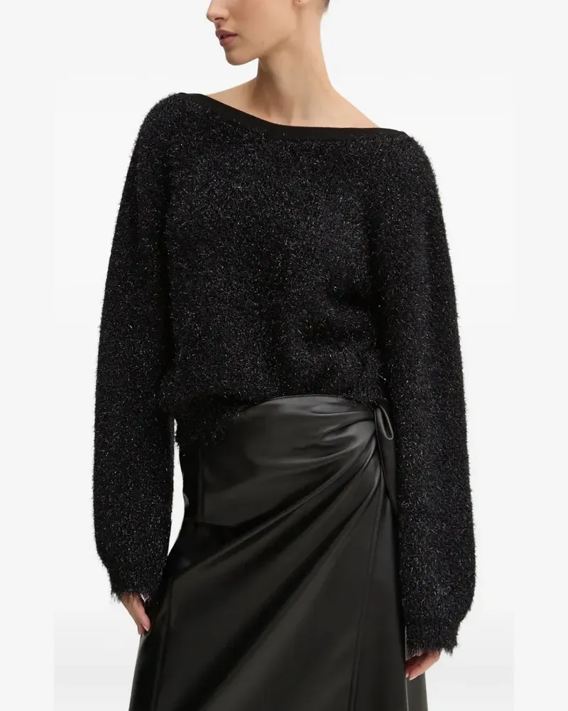 HUGO BOSS tie-back sweater - Schwarz Schwarz