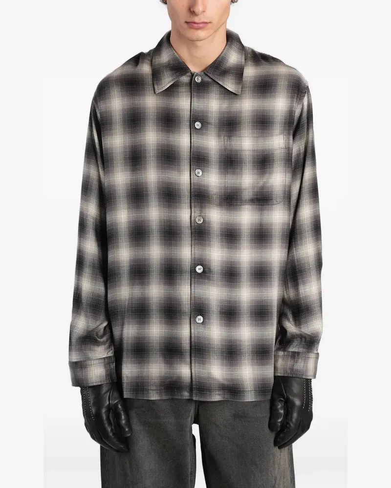 Our Legacy Every Hemd Taos Check Saloon Tencel - Schwarz Schwarz
