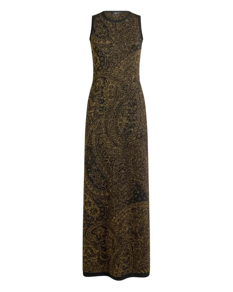 Etro sleeveless paisley motif maxi dress - Schwarz Schwarz