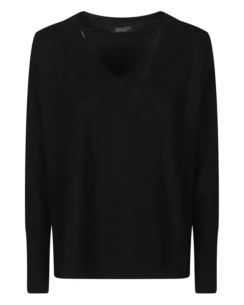 ARAGONA Pullover mit V-Ausschnitt - Schwarz Schwarz