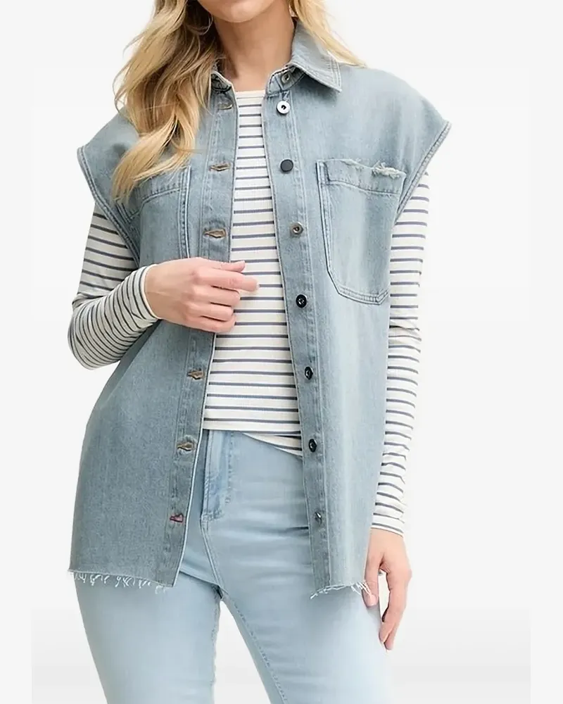 Liviana Conti Ausgefranste Jeansweste - Blau Blau