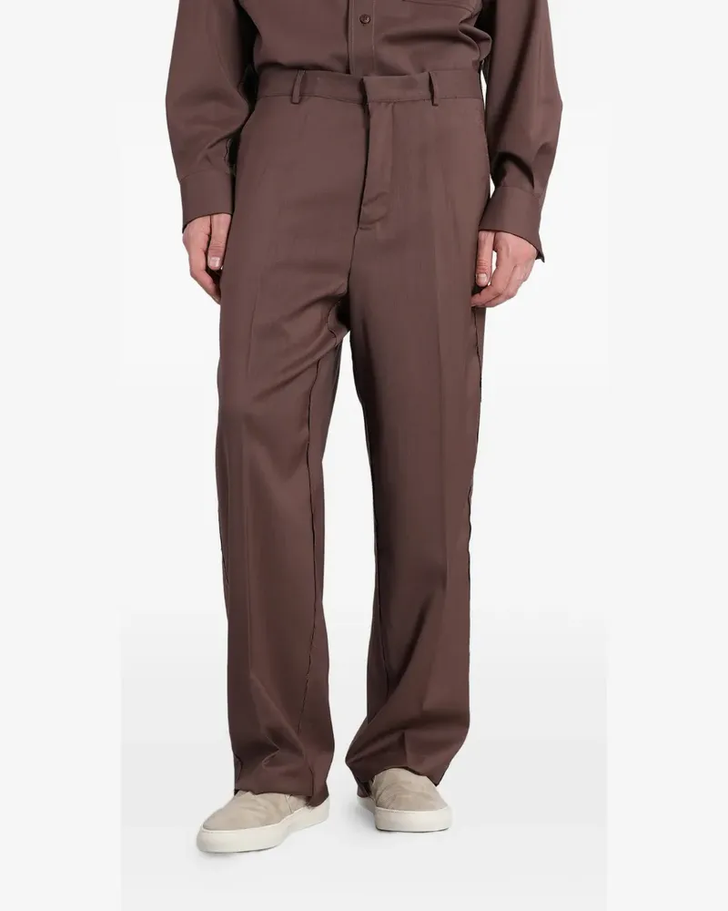 Costumein Allen belt-loop pressed-crease trousers - Braun Braun