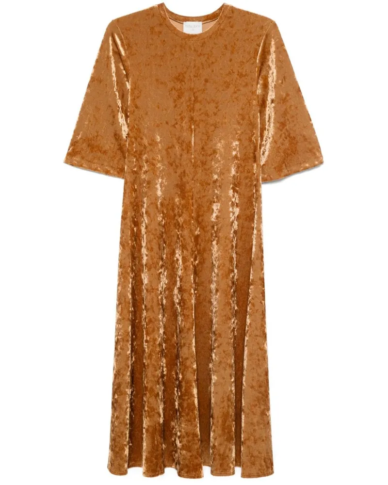 forte_forte Maxikleid aus Samt - Braun Braun
