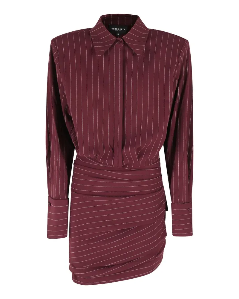 Retrofête Gestreiftes Narine Minikleid - Rot Rot