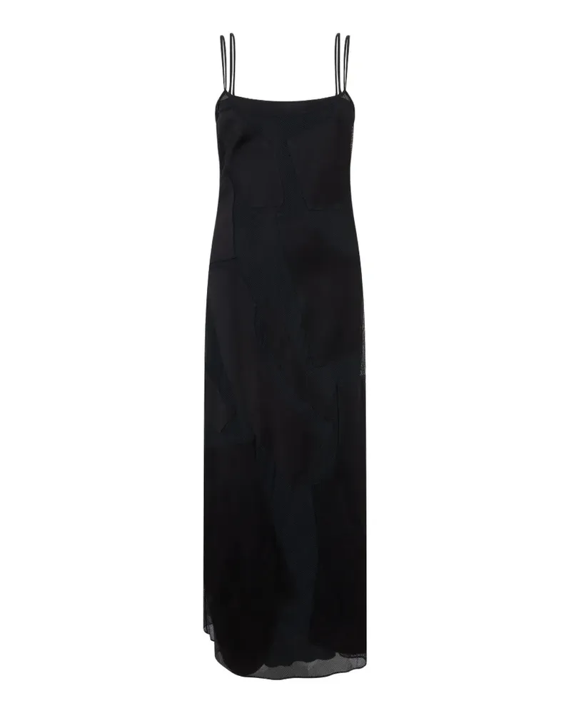 Moschino patchwork mesh-panelled maxi dress - Schwarz Schwarz