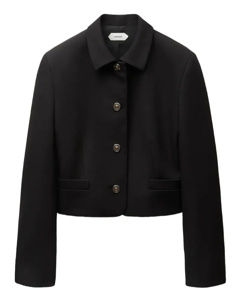 Versace Cropped-Jacke mit Medusa-Knopf - Schwarz Schwarz