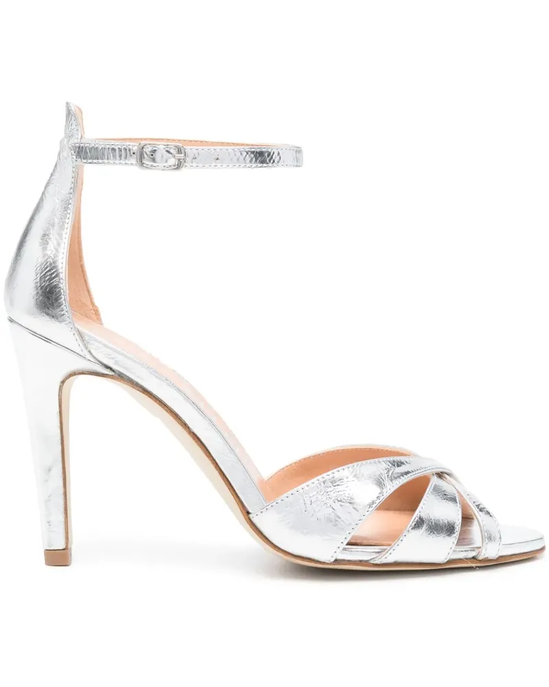 The Seller Sandalen aus Leder 100mm - Silber Silber