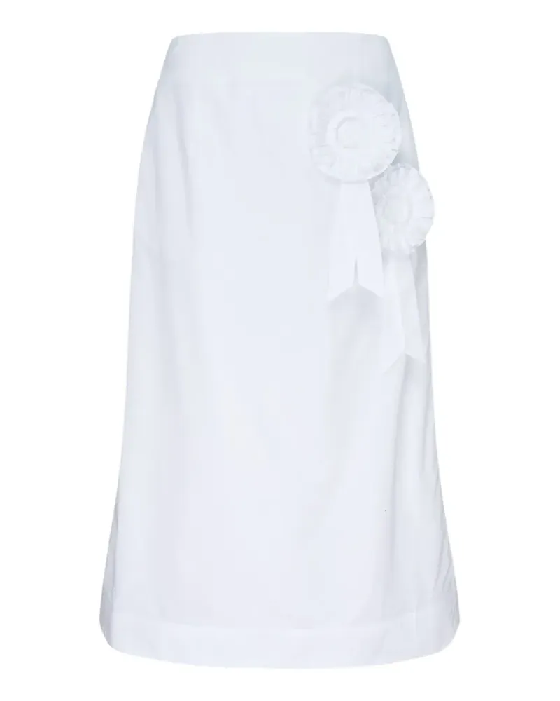 Simone Rocha A-Linien-Midirock mit Rosette - Weiß Weiß
