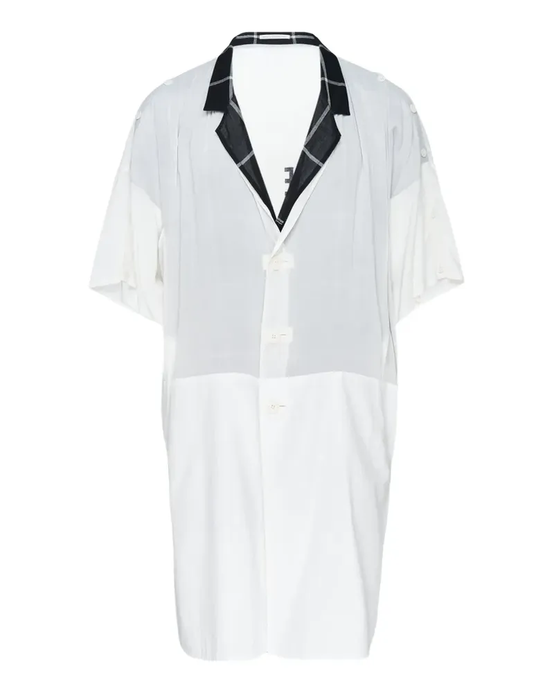 Yohji Yamamoto graphic-print short-sleeve jacket - Weiß Weiß
