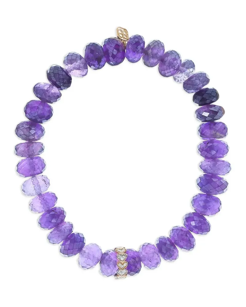 Sydney Evan 14kt Eternity Heart Gelbgoldarmband mit Amethyst und Diamanten Gold