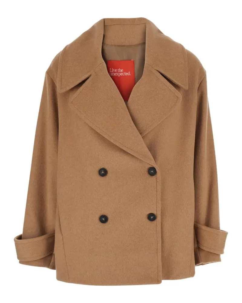 ..,merci double-breasted peacoat - Nude Nude