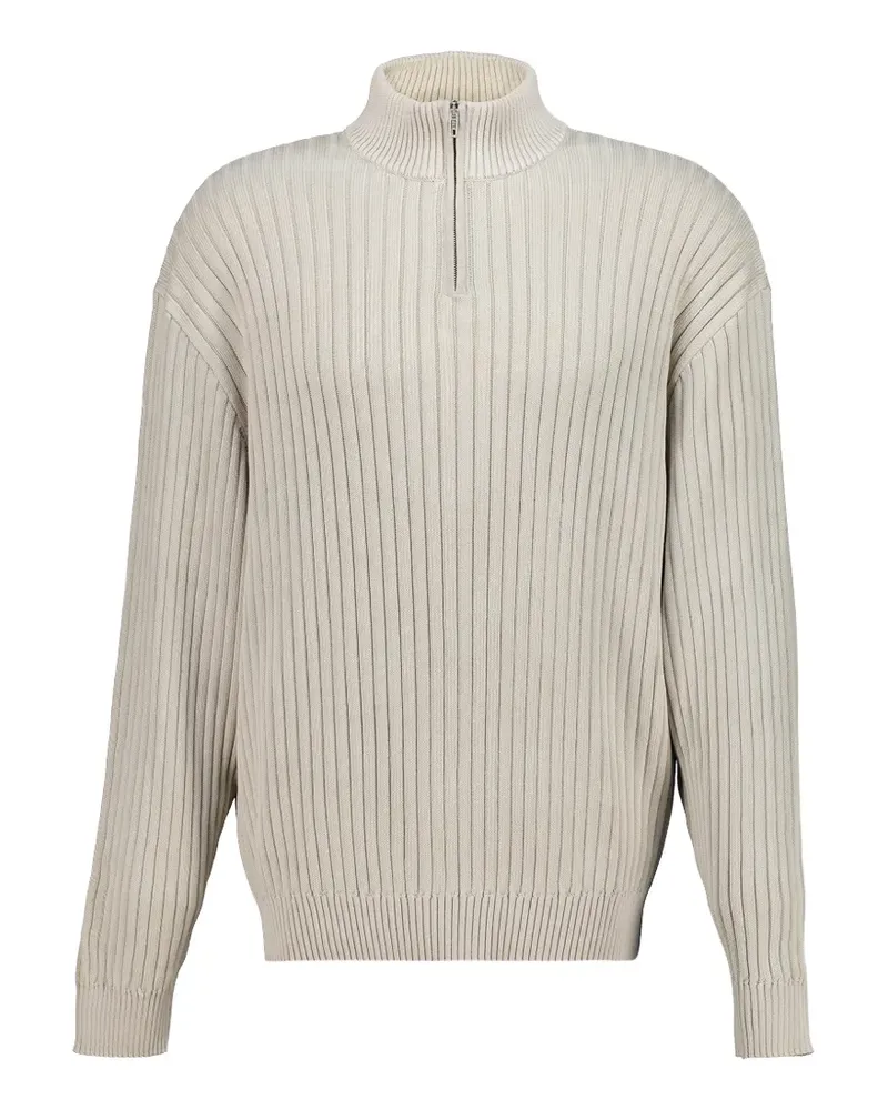 Balenciaga Gerippter Pullover mit Logo-Print - Nude Nude