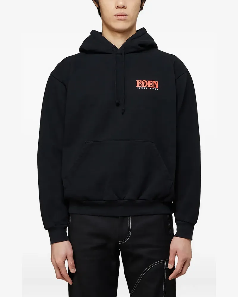 Eden Power Corp, logo-print drawstring hoodie - Schwarz Schwarz