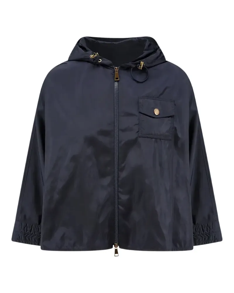Moncler hooded logo-patch jacket - Blau Blau