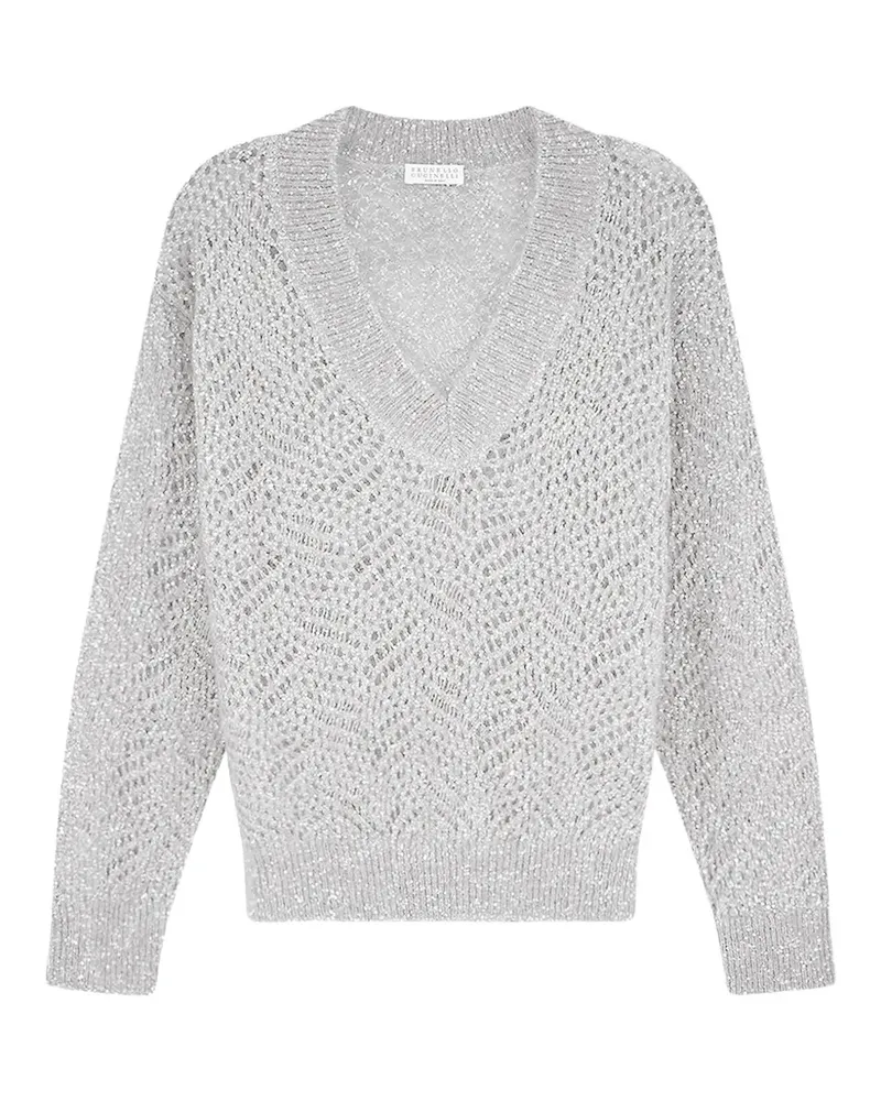 Brunello Cucinelli Dazzling sequin-embellished sweater - Grau Grau