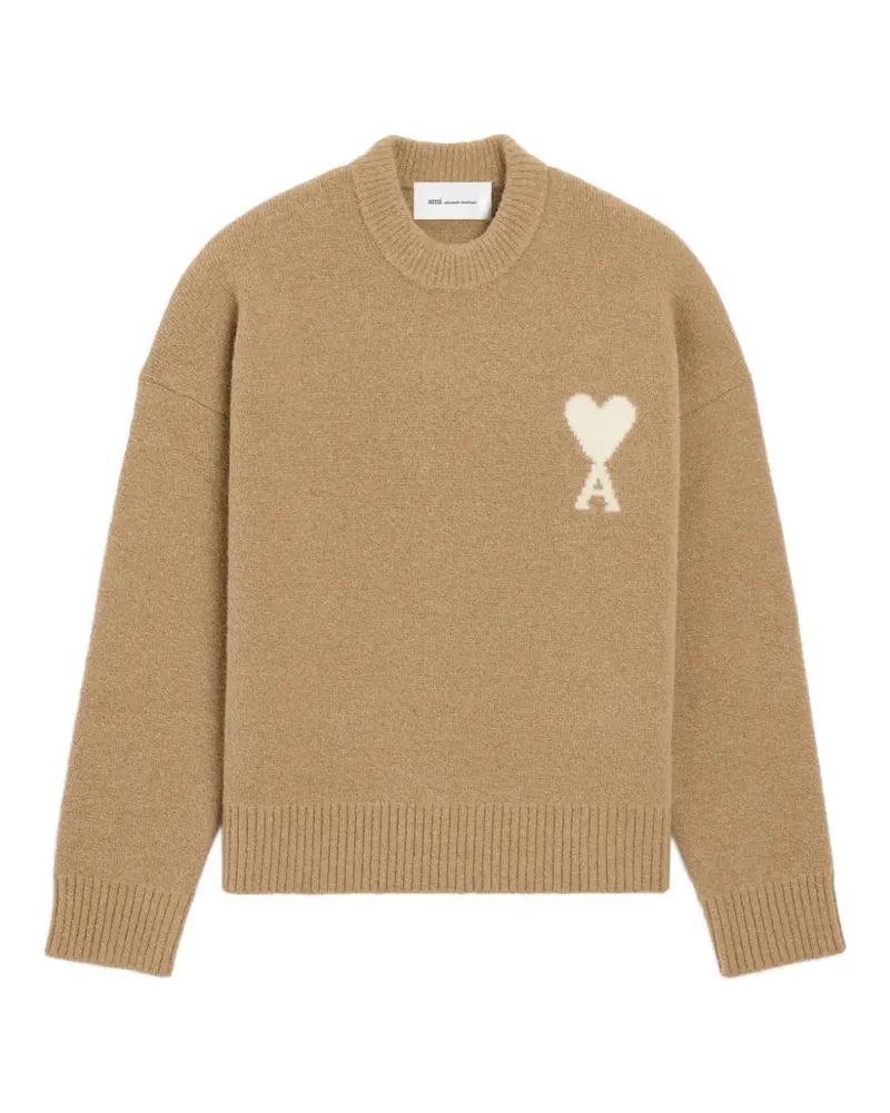 AMI Paris Ami de Coeur Intarsien-Pullover - Nude Nude