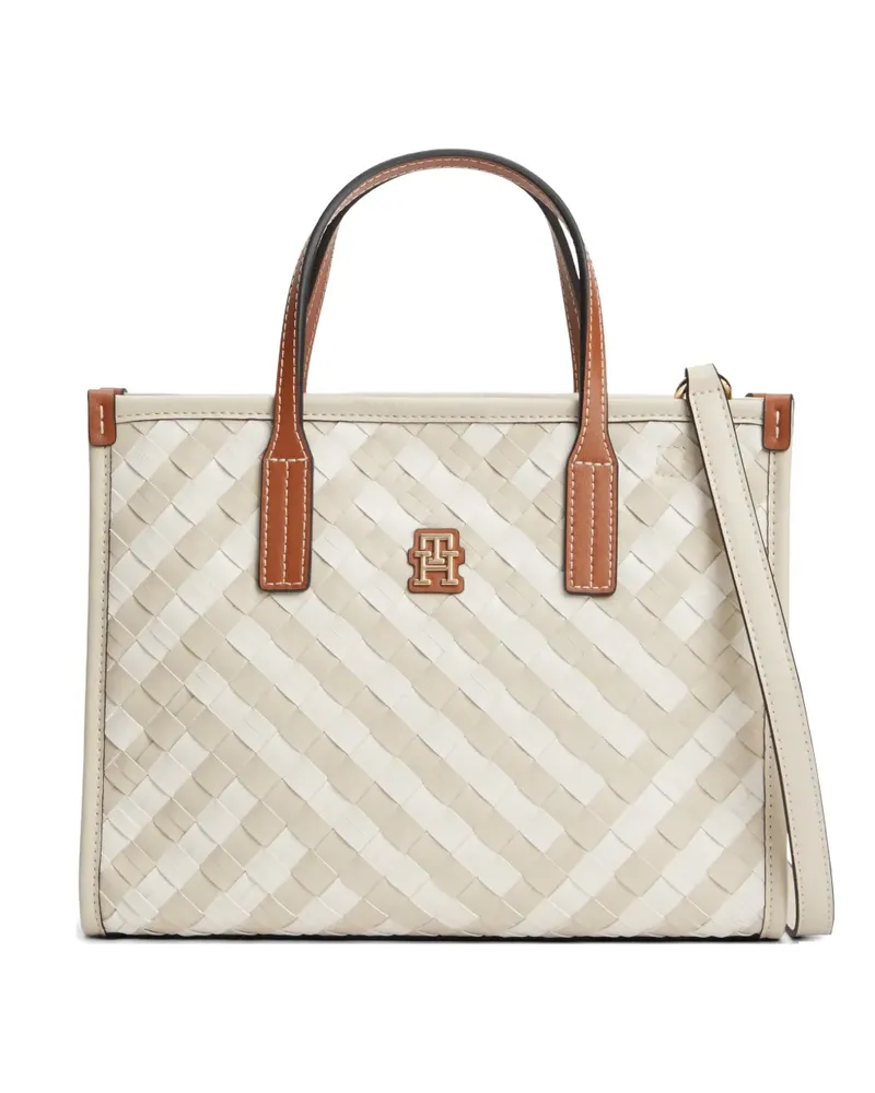 Tommy Hilfiger City woven logo-plaque tote bag - Nude Nude