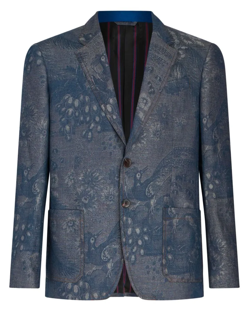 Etro Jeanssakko mit Jacquardmuster - Blau Blau