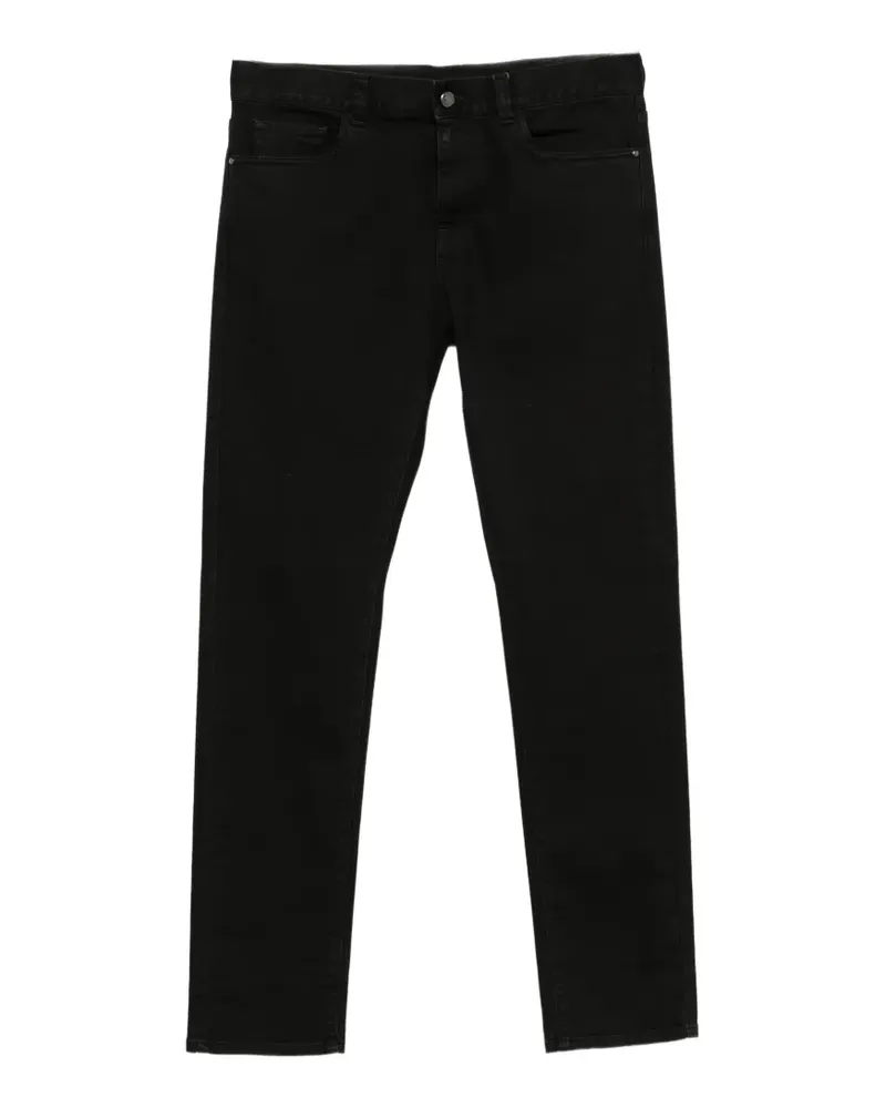 Canali Jeans mit Logo-Patch - Schwarz Schwarz