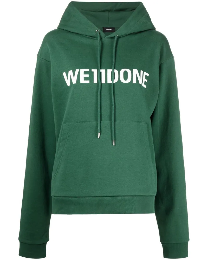 WE 11 DONE Hoodie mit Logo-Print Grün